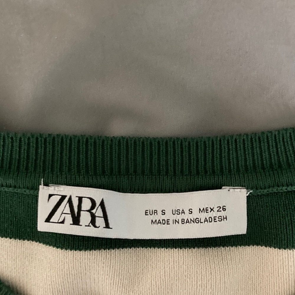 Zara Striped Knit Crop Top, Sz Sml - Picture 3 of 3